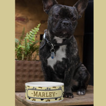 Elegant Cream and Brown Personalized Dog Paw Print