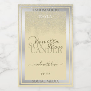 Elegant Cream and Silver Product Packaging Labels