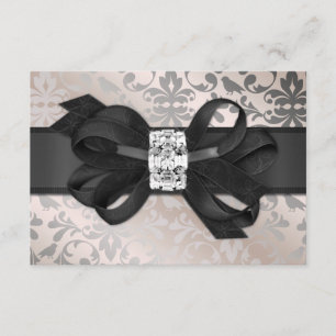 Elegant Cream and Silver RSVP with Bow
