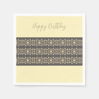 Elegant Cream And Taupe Napkin