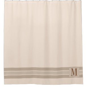 Elegant Cream Beige Striped Banner Add Initial