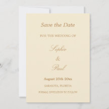 Elegant Cream Beige Wedding Save the Date