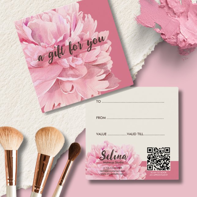 Elegant Cream Blush Pink Floral Makeup Studio  (Creator Uploaded)