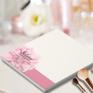 Elegant Cream Blush Pink Floral  Makeup Studio  Notepad