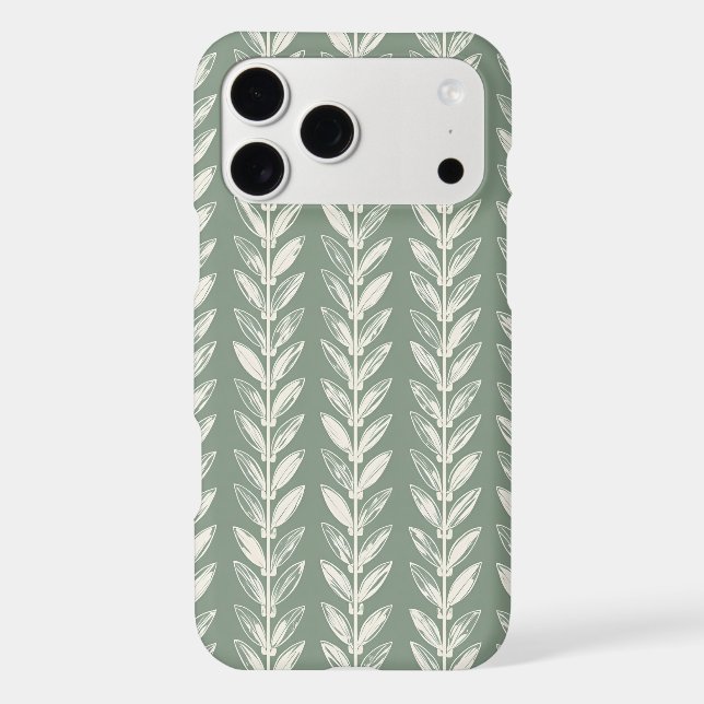 Elegant Cream Botanical Branches Floral Phone Case (Back)