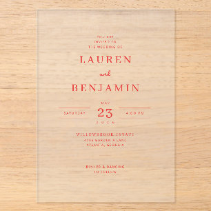 Elegant Cream Coral Wedding Invitation