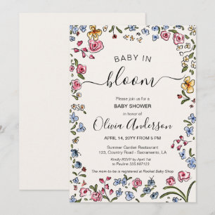 elegant cream floral Baby Shower invite