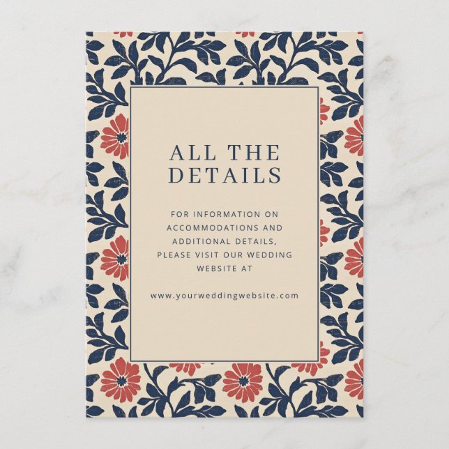 Elegant Cream Floral Border Enclosure Card (Front)