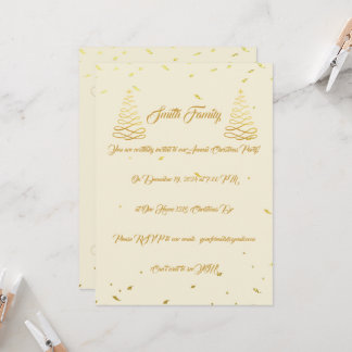 Elegant Cream & Gold Christmas Entertaining Invitation
