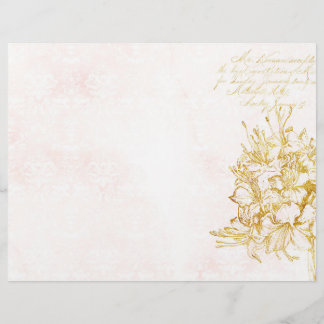 Elegant Cream & Gold Damask Scrapbook Paper