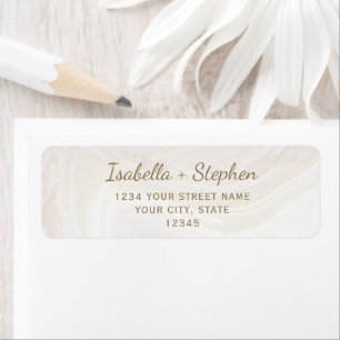 Elegant Cream Gold Pearl Return Address Custom