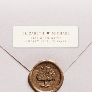 Elegant Cream Gold Wedding Return Address