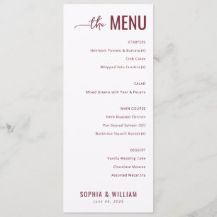 Elegant Cream Menu Card