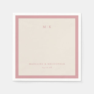 Elegant Cream Minimalist Initials Napkin