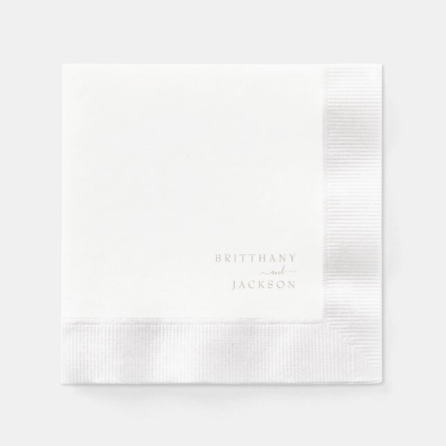 Elegant Cream Mixed Font Couple Names Wedding Napkin (Front)