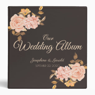 Elegant Cream Rose Bouquet Wedding Photo Album Binder