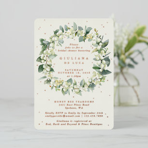 Elegant Cream Snowberry+Eucalyptus Bridal Shower