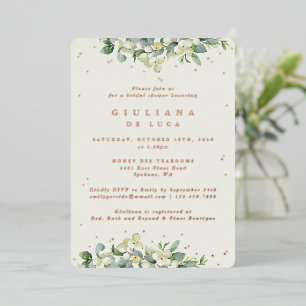 Elegant Cream Snowberry+Eucalyptus Bridal Shower