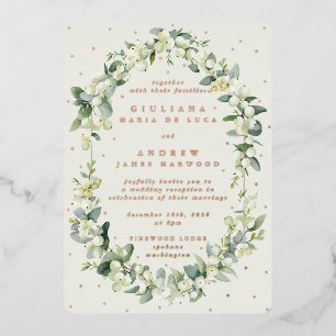 Elegant Cream Snowberry+Eucalyptus Reception Only