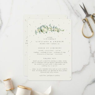 Elegant Cream Snowberry+Eucalyptus Stem Wedding Program