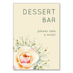 Elegant Cream Vintage Floral Sign Table Number