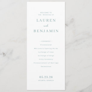 Elegant Cream Wedding Ceremony Program