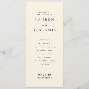 Elegant Cream Wedding Ceremony Program