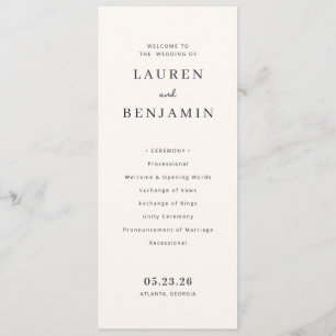 Elegant Cream Wedding Ceremony Program