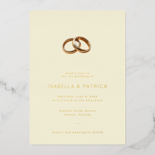 Elegant Cream Wedding Rings (Front)