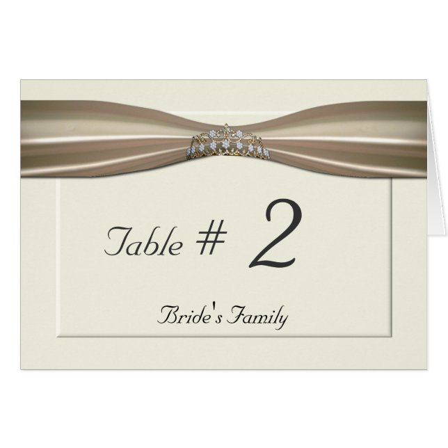 Elegant Cream wedding table card (Front Horizontal)