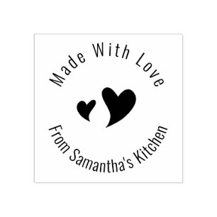 Elegant Create Your Own Made With Love Rubber Stamp