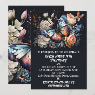 Elegant Creative Butterfly Art Birthday Party Invitation