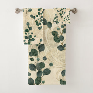 Elégant Crème Or Whimsical Eucalyptus Verdure