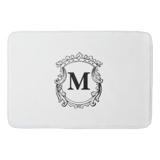 Elegant Crest Custom Monogram Bath Mat