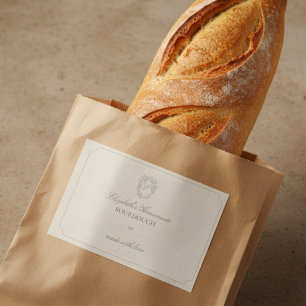 Elegant Crest Homemade Bread Gift Label