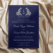 Elegant Crest Monogram Navy Heritage Wedding