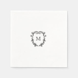 Elegant Crest Monogram Wedding Napkin