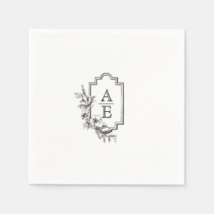 Elegant Crest Monogram Wedding Napkin