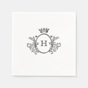 Elegant Crest Monogram Wedding Napkin