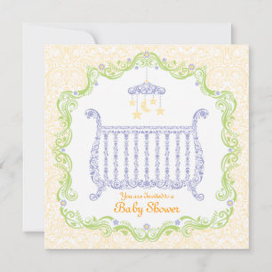 Elegant Crib Baby Shower Invitation