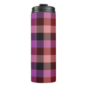 Elegant crimson and plum plaid seamless pattern  thermal tumbler