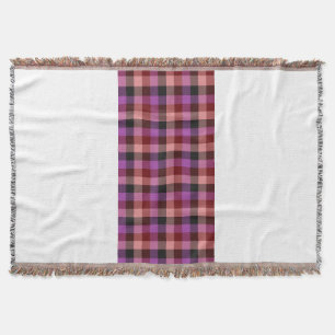 Elegant crimson and plum plaid seamless pattern  throw blanket