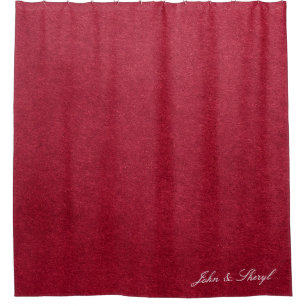 Elegant Crimson Red Textured Shower Curtain