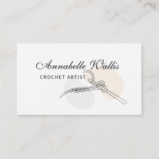 Elégant Crochet Artiste minimaliste Carte de visit