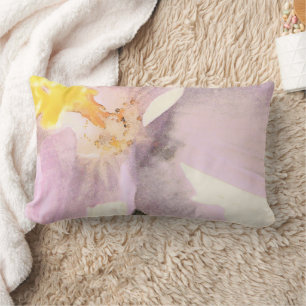 Elegant Crocus Pink Watercolor Flower Lumbar Pillow