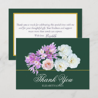 Elegant Crocus & Rose Bridal Shower Thank You Card