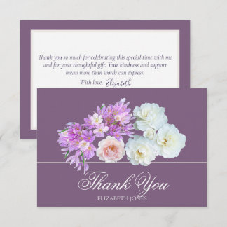 Elegant Crocus & Rose Bridal Shower Thank You Card