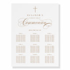 Elegant Cross Calligraphy Communion Seating Chart