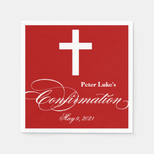 Elegant  Cross Confirmation Personalized Napkin