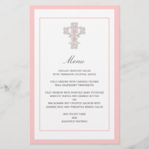 Elegant Cross in Pink Menu Page